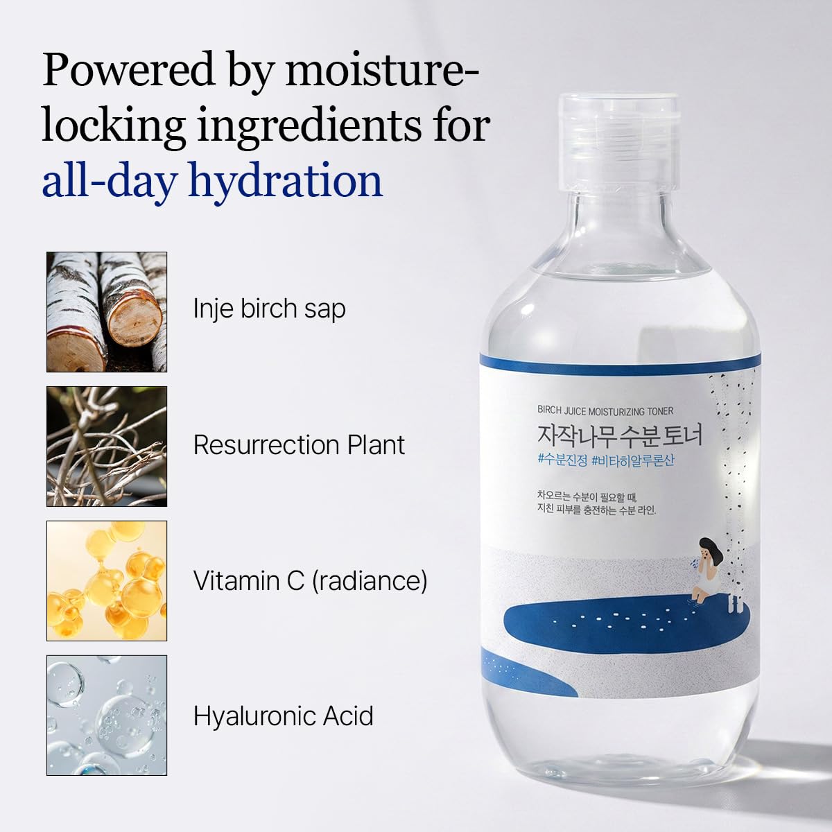 ROUND LAB 1025 Dokdo Toner in a clear 200ml bottle, with a light-colored liquid and minimalist label design.