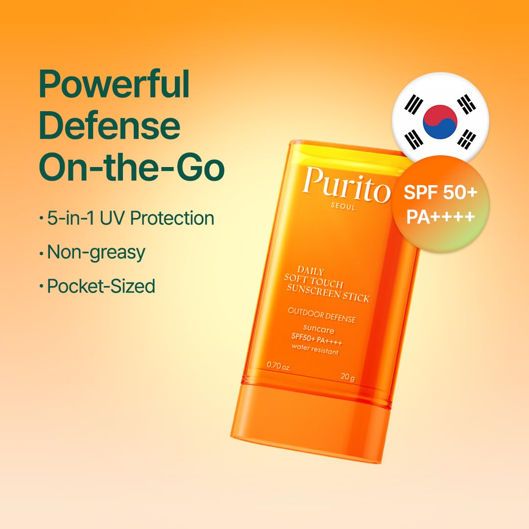 Purito SEOUL Daily Soft Touch Sunscreen bottle with SPF protection and smooth texture, suitable for daily skincare.
