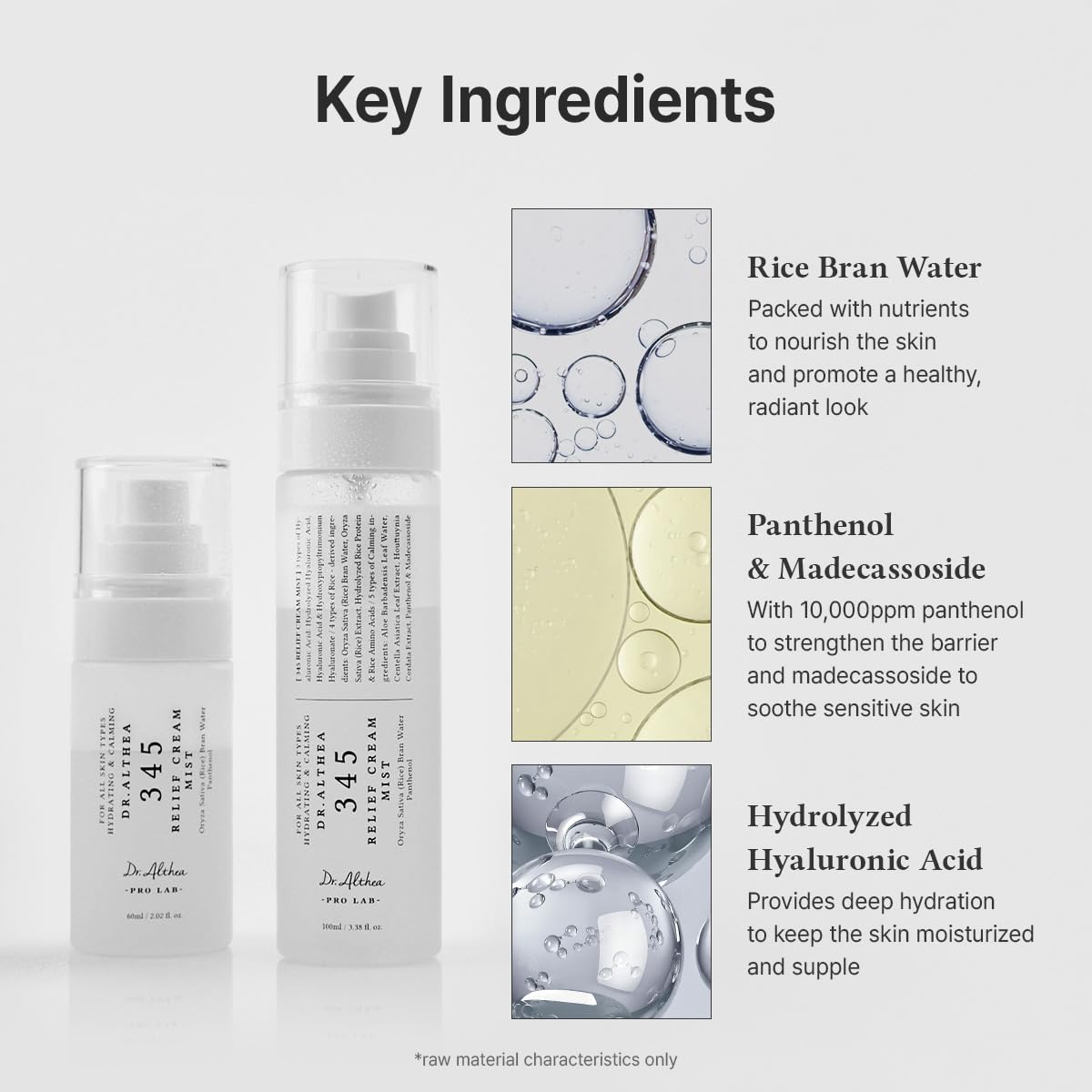 Dr. Althea 345 Relief Cream toner mist spray bottle with label, designed for soothing and hydrating skin.