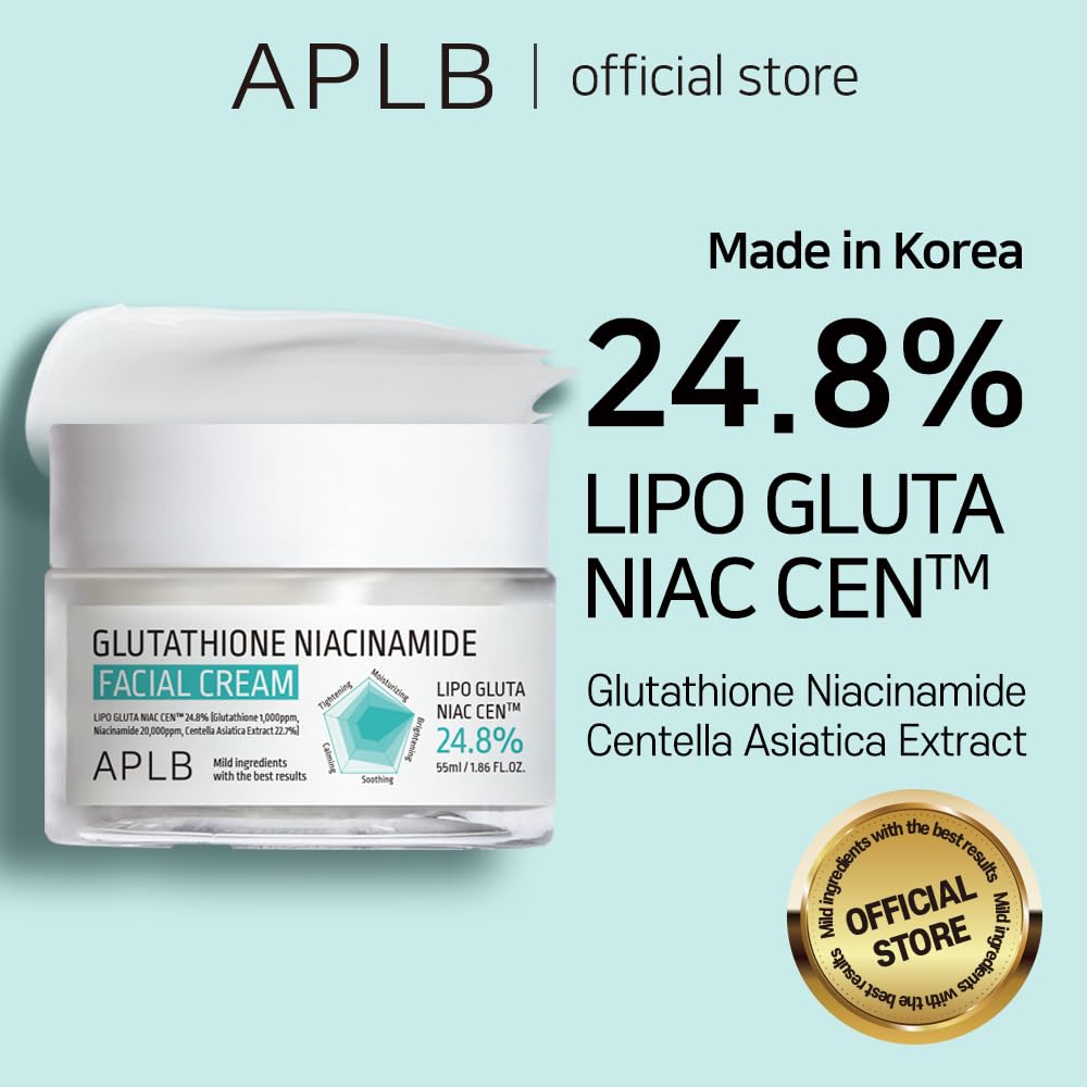 APL Glutathione Niacinamide Facial Cream jar showing the cream's smooth texture and label with brand and product name.