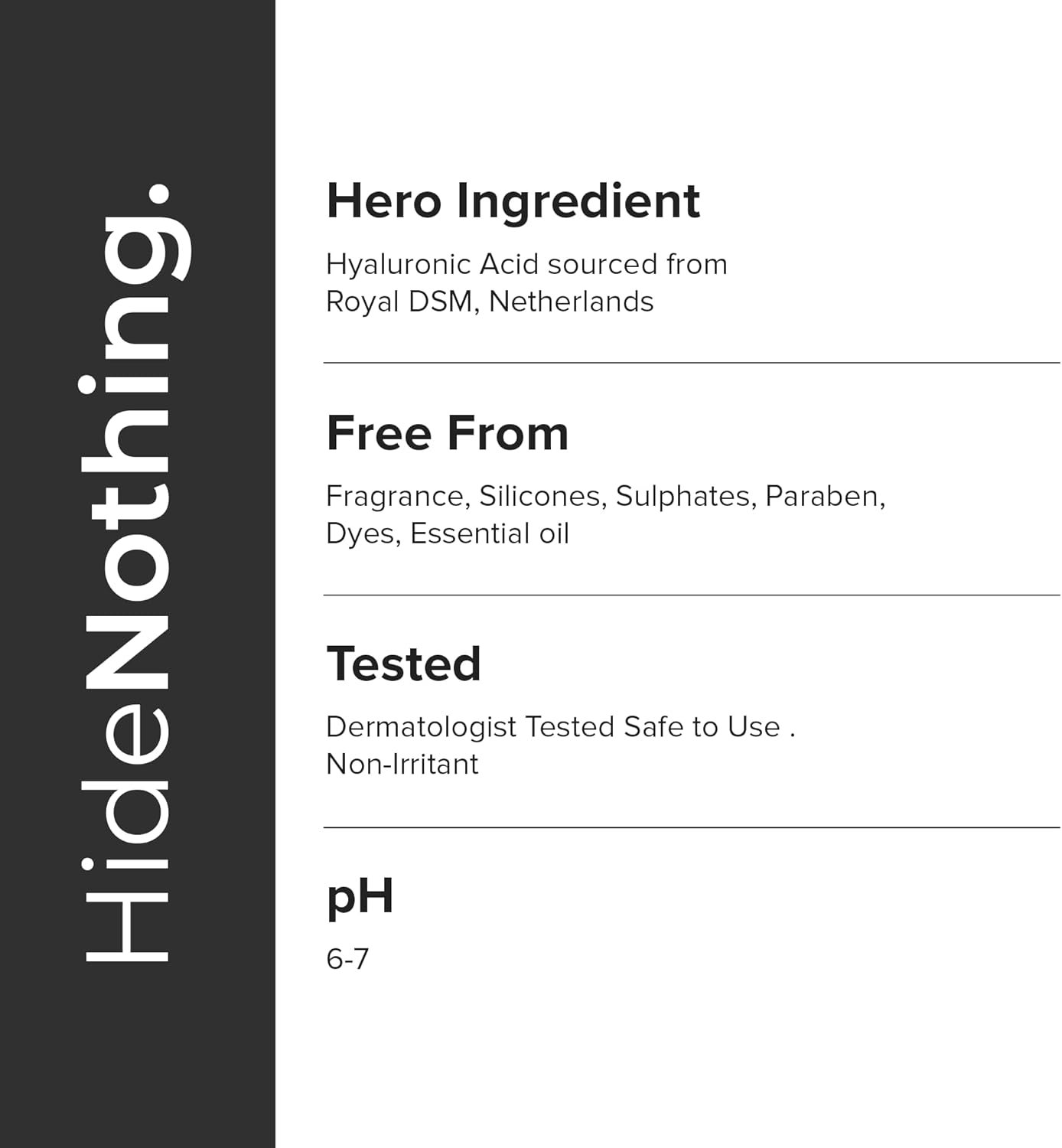 SKINZA Minimalist 2% Hyaluronic Acid Hydrating Serum bottle, clear glass with dropper for intense skin hydration and moisture.