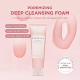 SKINZA SKIN1004 Poremizing Deep Cleansing Foam in a white tube with blue accents, designed for deep pore cleansing and gentle skin care.