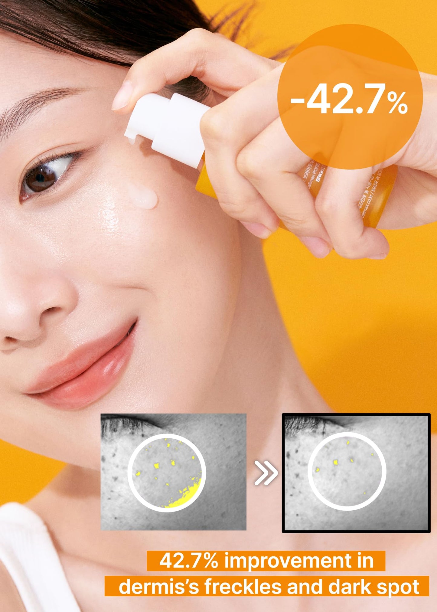 Celimax Pore Dark Spot Brightening Serum Gel in a clear jar, showcasing its smooth gel texture and brightening formula.