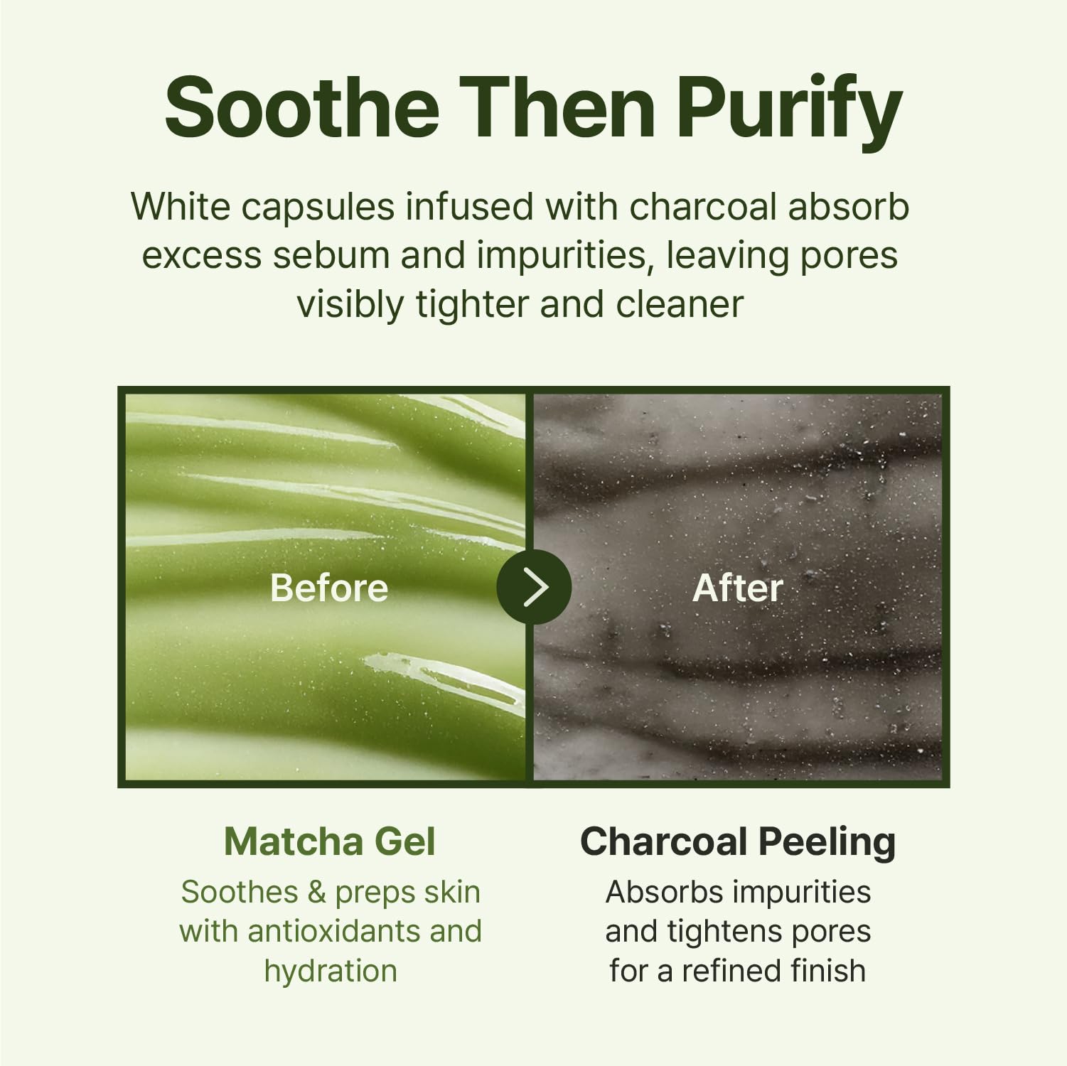 CENTELLIAN 24 Madeca Matcha Toning Peeling Gel in a 150 ml cream tube, with green matcha and herbal ingredients visible.