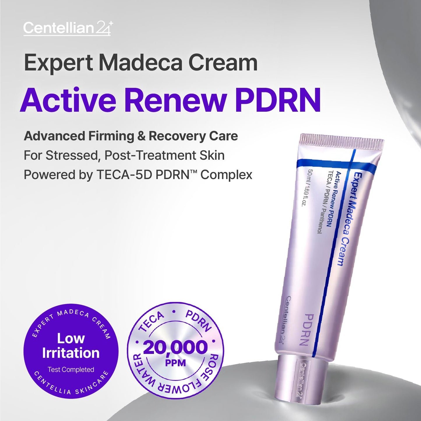 CENTELLIAN 24 Expert Madeca Cream active renew PDRN, a skincare cream with PDRN for skin regeneration and rejuvenation.