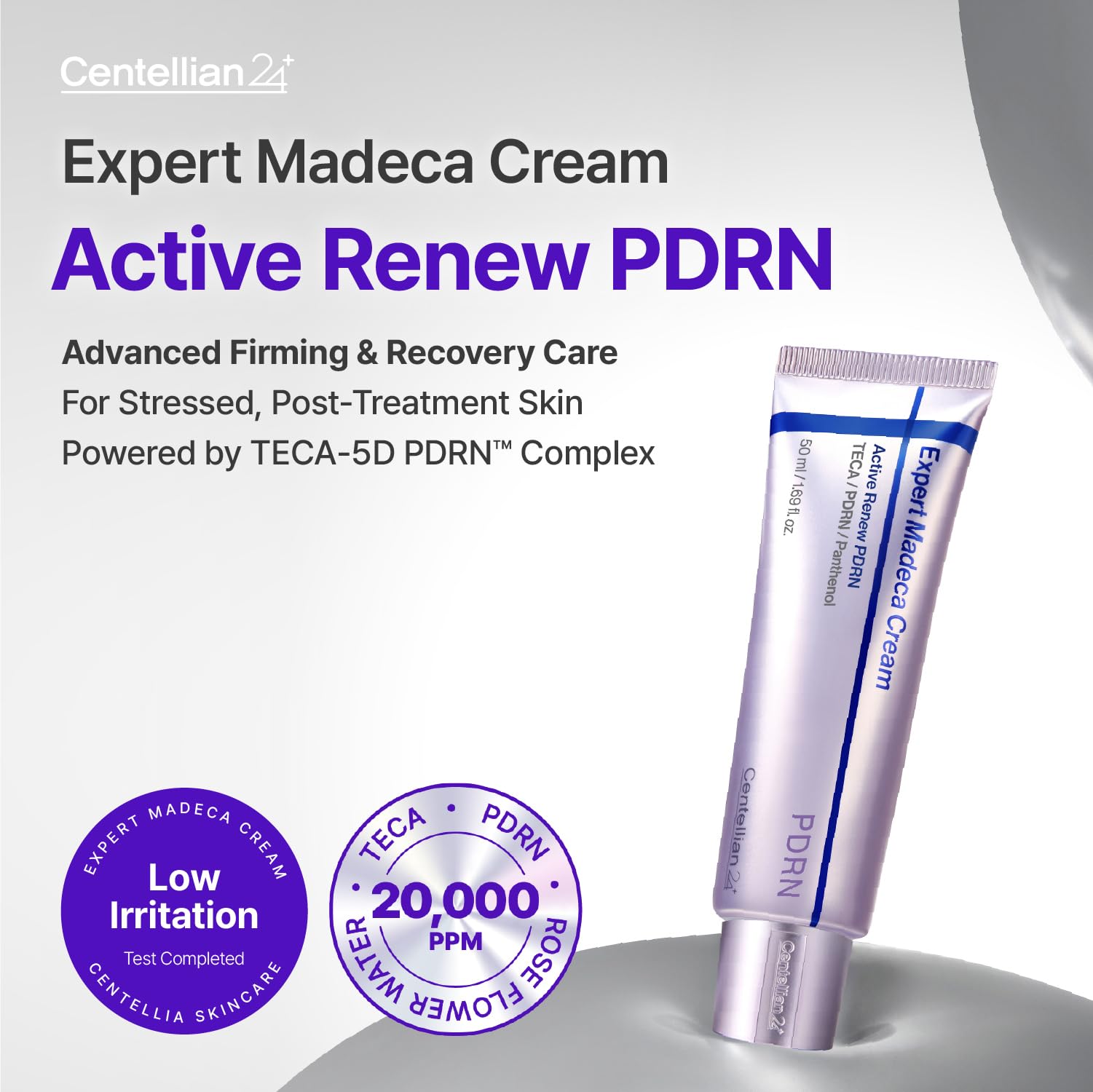 CENTELLIAN 24 Expert Madeca Cream active renew PDRN, a skincare cream with PDRN for skin regeneration and rejuvenation.