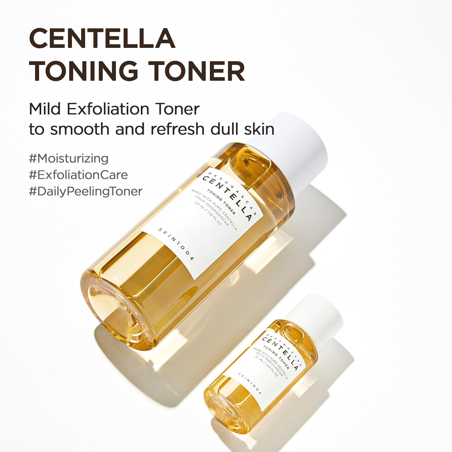 SKINZA SKIN1004 Madagascar Centella Travel Kit with skincare products in travel-sized containers for soothing and hydrating skin.
