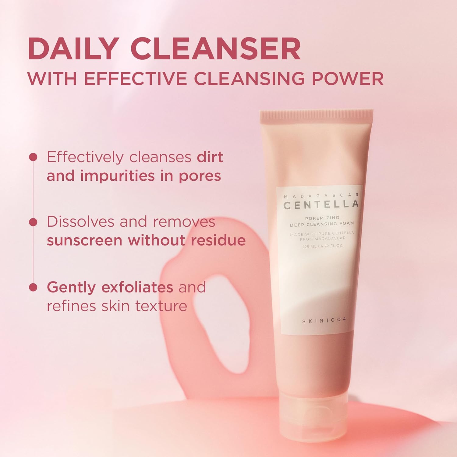 SKINZA SKIN1004 Poremizing Deep Cleansing Foam tube with white and green packaging, showing the product label and design.