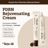 SKINZA Dr.Reju-All Advanced PDRN Rejuvenating Cream jar with smooth cream texture for skin renewal and anti-aging benefits.