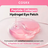 SKINZA COSRX Pink Peptide Collagen Hydrogel Eye Patches with wrinkle-reducing formula, shown on under-eye area