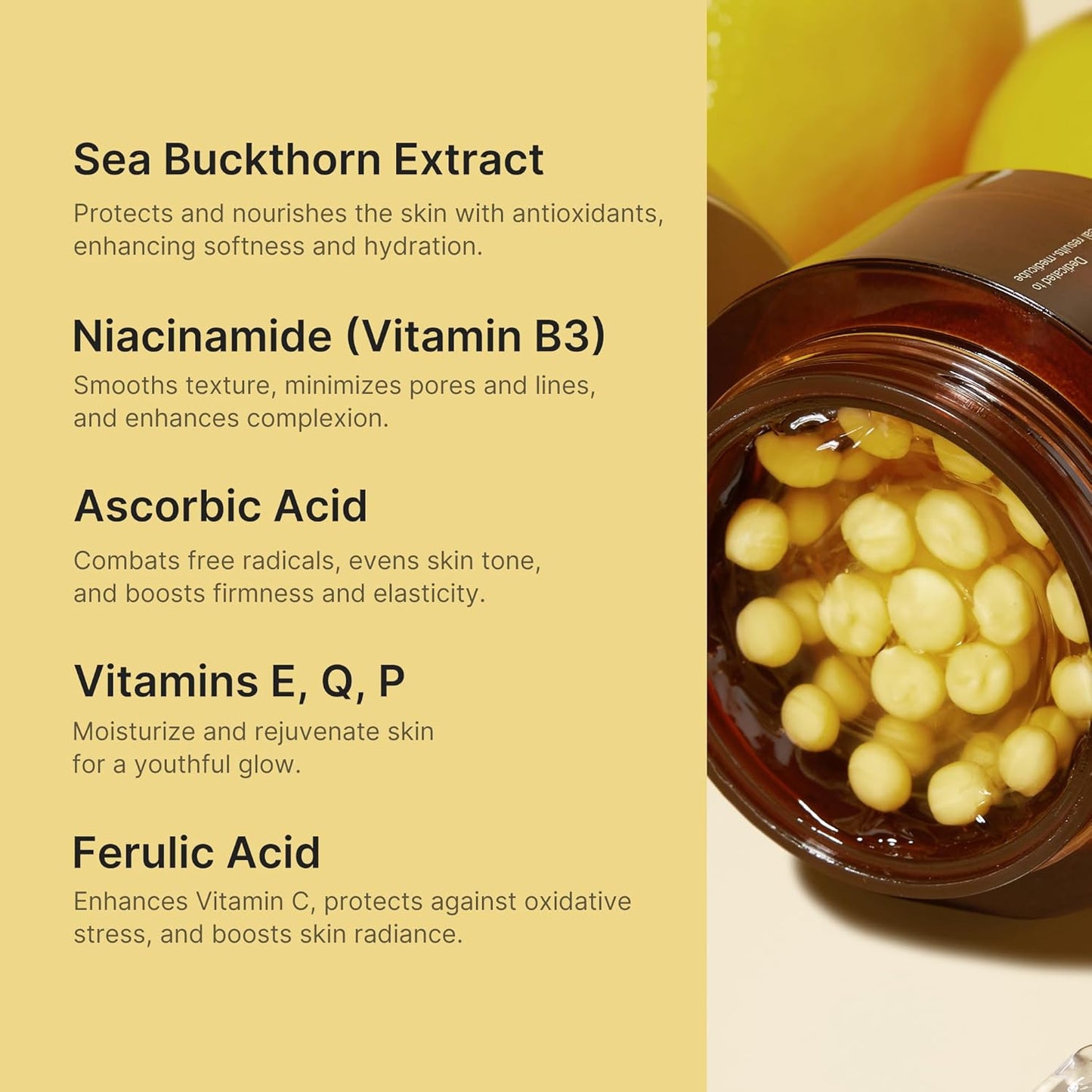 SKINZA Medicube Deep Vitamin C Golden Capsule face moisturizer in a jar with golden capsules, ideal for brightening and hydrating skin.