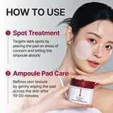 CENTELLIAN 24 Madeca Mela Capture Ampoule Pad showing soft, textured face pads with bright packaging for skincare.