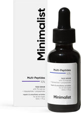 SKINZA Minimalist Multi-Peptide Night Face Serum with collagen-boosting formula for overnight skin repair and rejuvenation.