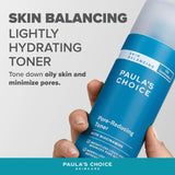 SKINZA Aula’s Choice Skin Balancing Pore-Reducing Toner bottle with clear label and pump dispenser on a white background