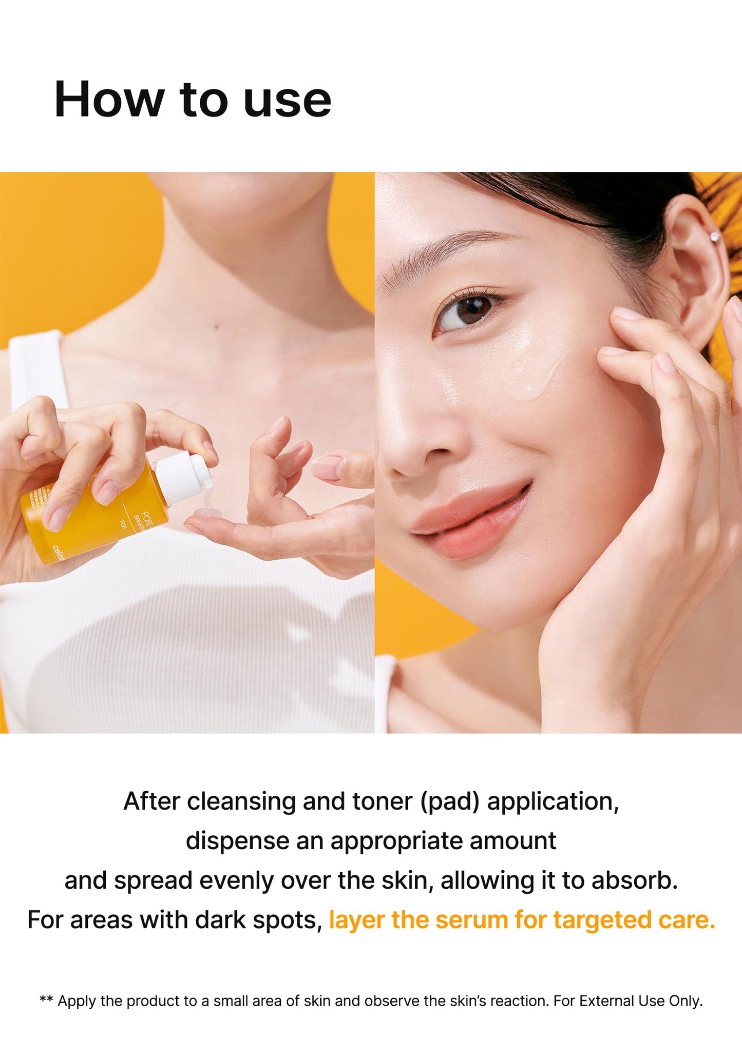 Celimax Pore Dark Spot Brightening Serum Gel in a clear tube with a white cap, shown on a white background.