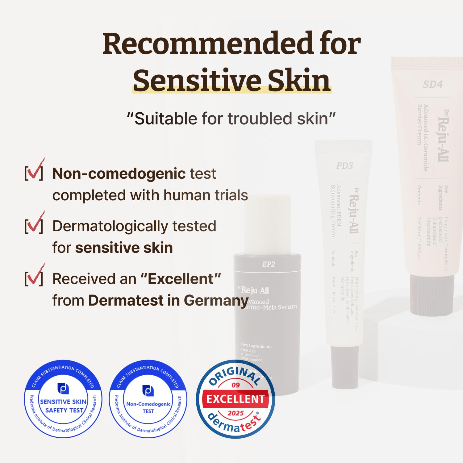 Dr.Reju-All anti-aging cream set with multiple skincare products in sleek containers for youthful skin.