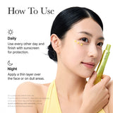 Arencia Vitamin C Booster Shot for face care, featuring a clear dropper bottle of pure vitamin C serum on a white background.
