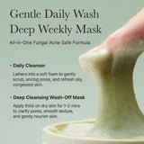 Arencia Fresh Green Rice Mochi Cleanser for face care, showing the soft, green rice mochi texture in a clear container.