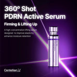 CENTELLIAN 24 360º Shot PDRN Active Serum V2 bottle with dropper, clear liquid serum in a sleek glass container.