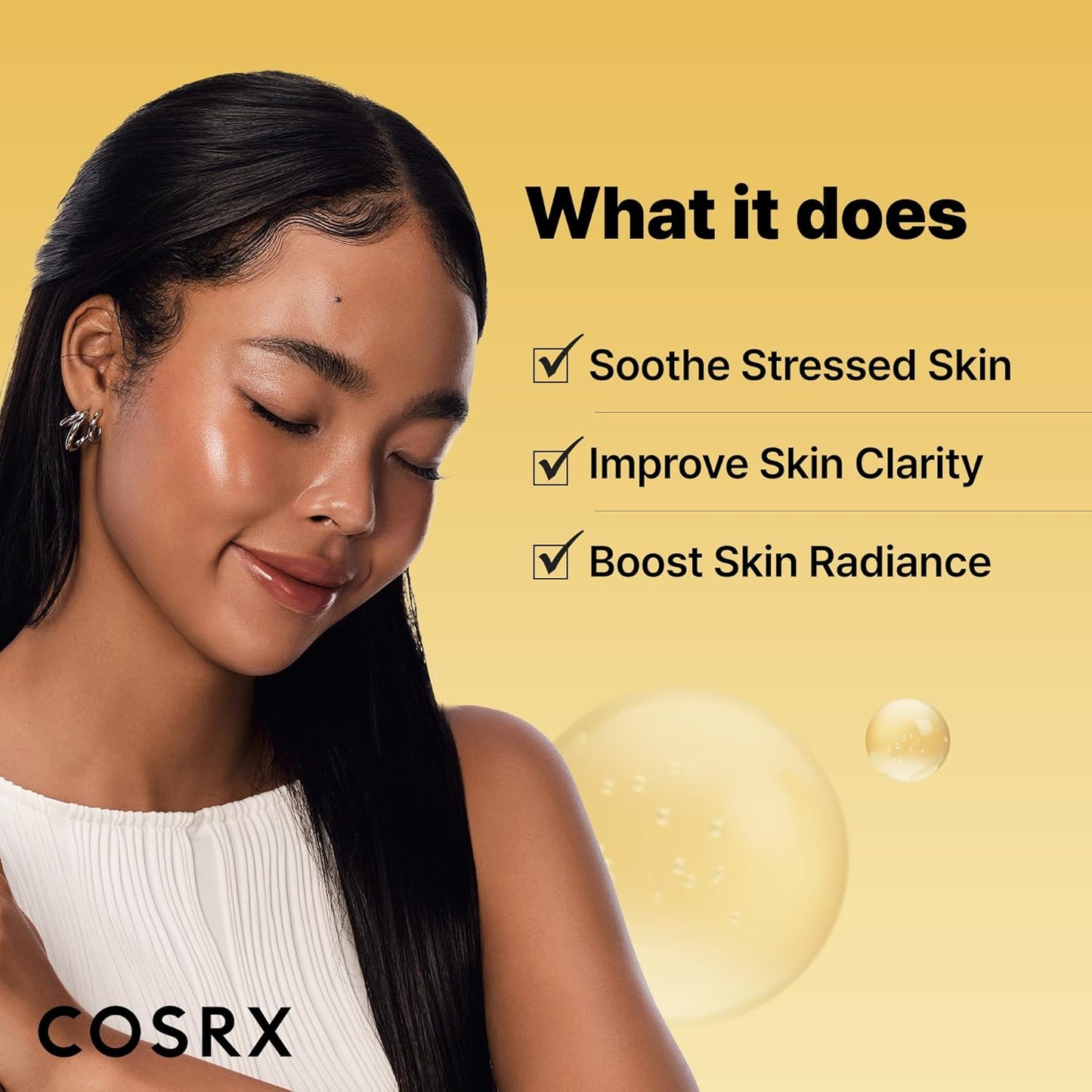 COSRX Advanced Snail 96 Mucin Power Essence in a clear bottle, featuring a white pump dispenser and label, suitable for skincare use