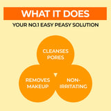 Numbuzin No.1 Easy Peasy Cleansing Oil in a clear bottle with a pump dispenser, showcasing the cleanser for makeup removal and skin cleansing.