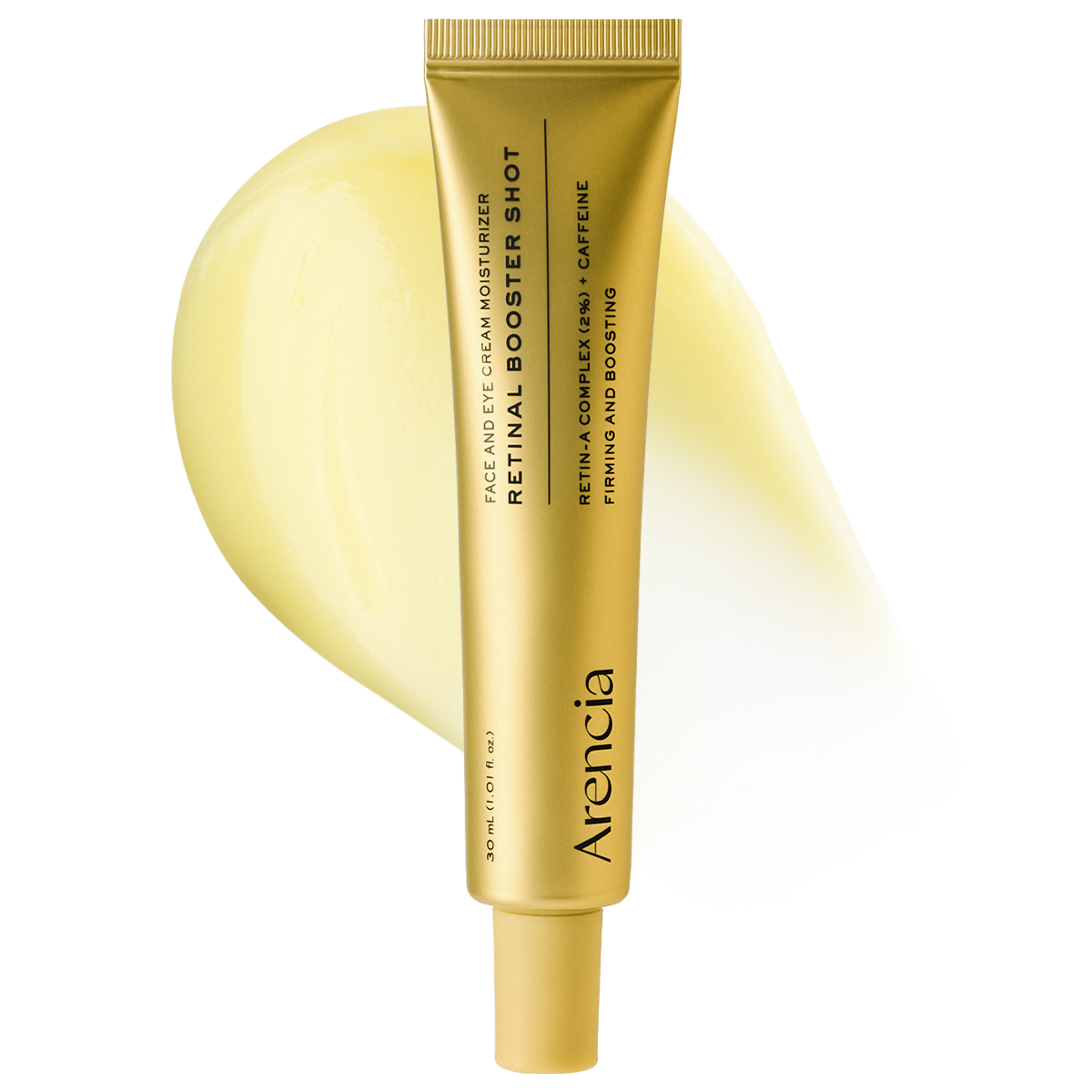 Image of Arencia Advanced Retinal Booster Shot, a face care serum in a sleek dropper bottle for skincare and anti-aging.