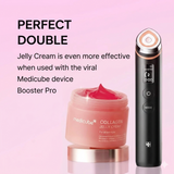 Medicube Collagen Jelly Cream in a 110ml jar, showcasing a smooth, glowing texture ideal for skincare routines.