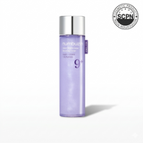 Numbuzin No.9 NAD+ PDRN Glow Boosting Toner bottle with a clear label, displayed in a minimalist setting.