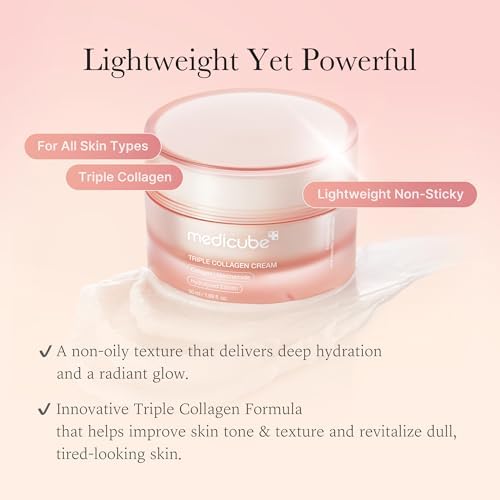 SKINZA Medicube Triple Collagen Nourish and Hydrate Duo with collagen cream and serum for firm, hydrated skin.