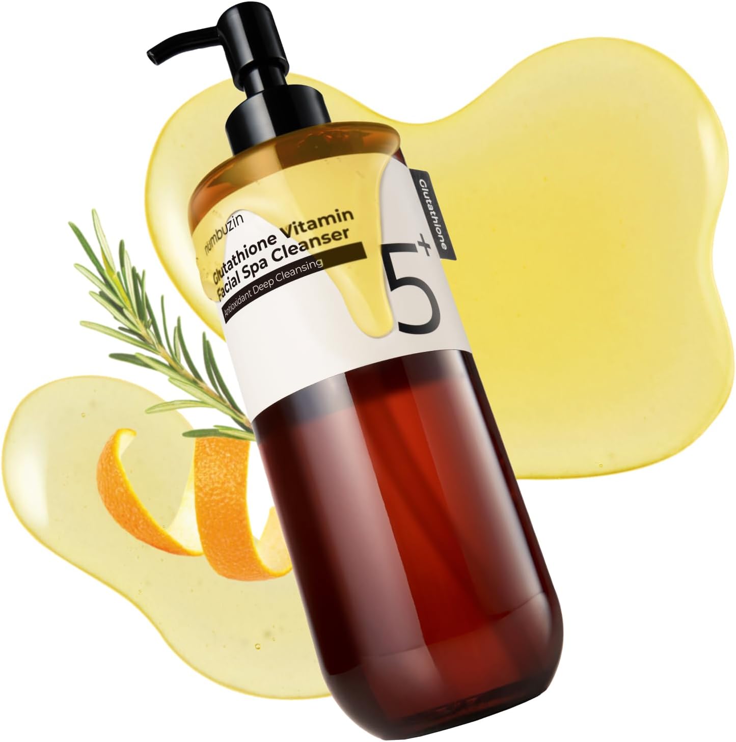 Numbuzin No.5 Glutathione C Facial Spa Cleansing Oil, a gentle facial cleanser with glutathione and vitamin C for brightening skin.