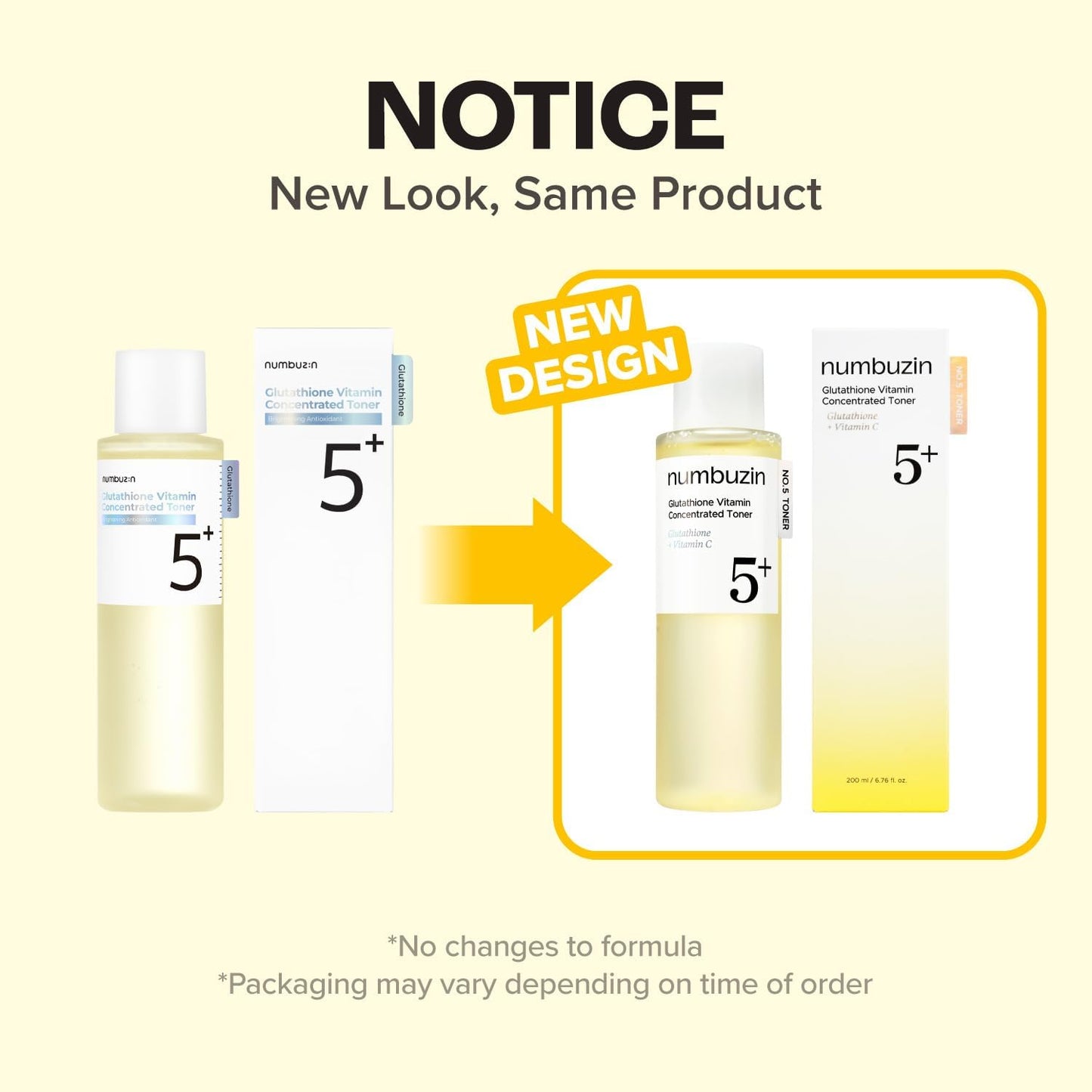 Numbuzin No.5 Vitamin Boosting Essential Toner in a clear bottle with a white label and pump dispenser, designed for skincare.