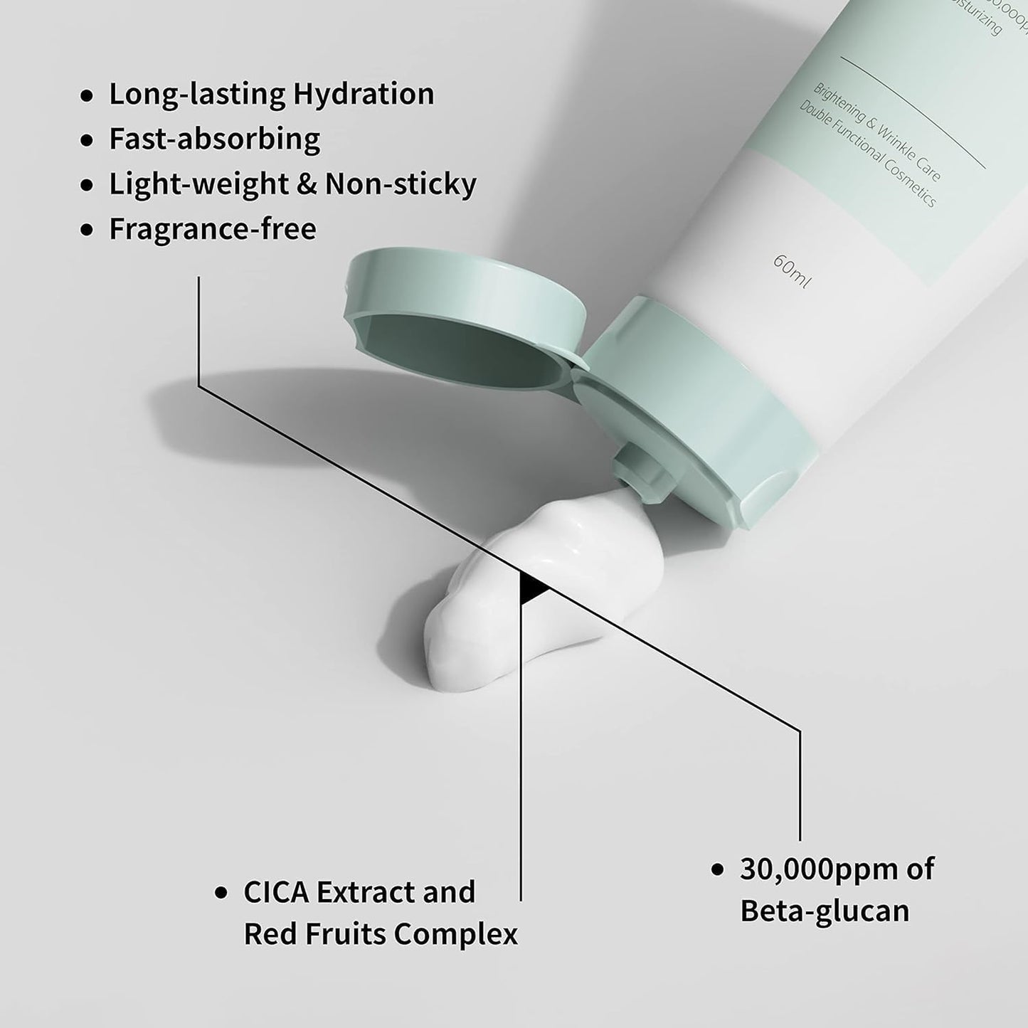 IUNK Beta Glucan Daily Moisture Cream in 60ml jar, featuring a smooth, hydrating face cream with a clean, minimal design.