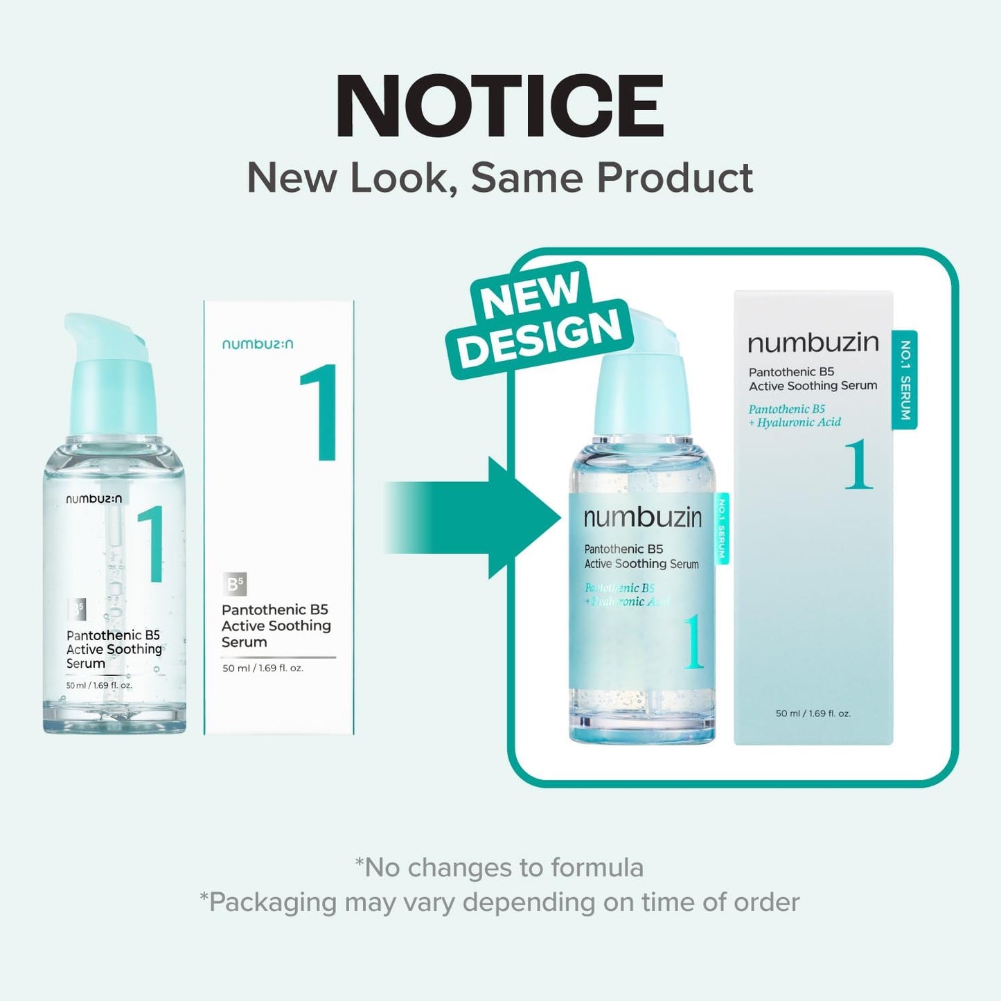 Numbuzin No.1 Pantothenic B5 Active Soothing Serum in a clear bottle with dropper, designed for skin calming and hydration.