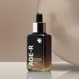 AGE-R Glutathione Glow Serum bottle with dropper, showcasing the skincare product for radiant skin.