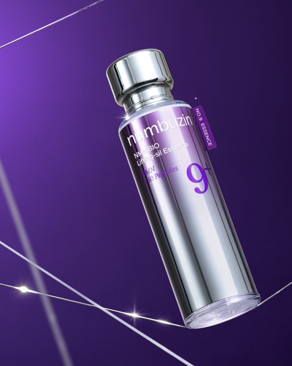 Numbuzin No.9 NAD+ BIO Lifting-sil Essence serum in a sleek bottle, showcasing its luxurious packaging and applicator.