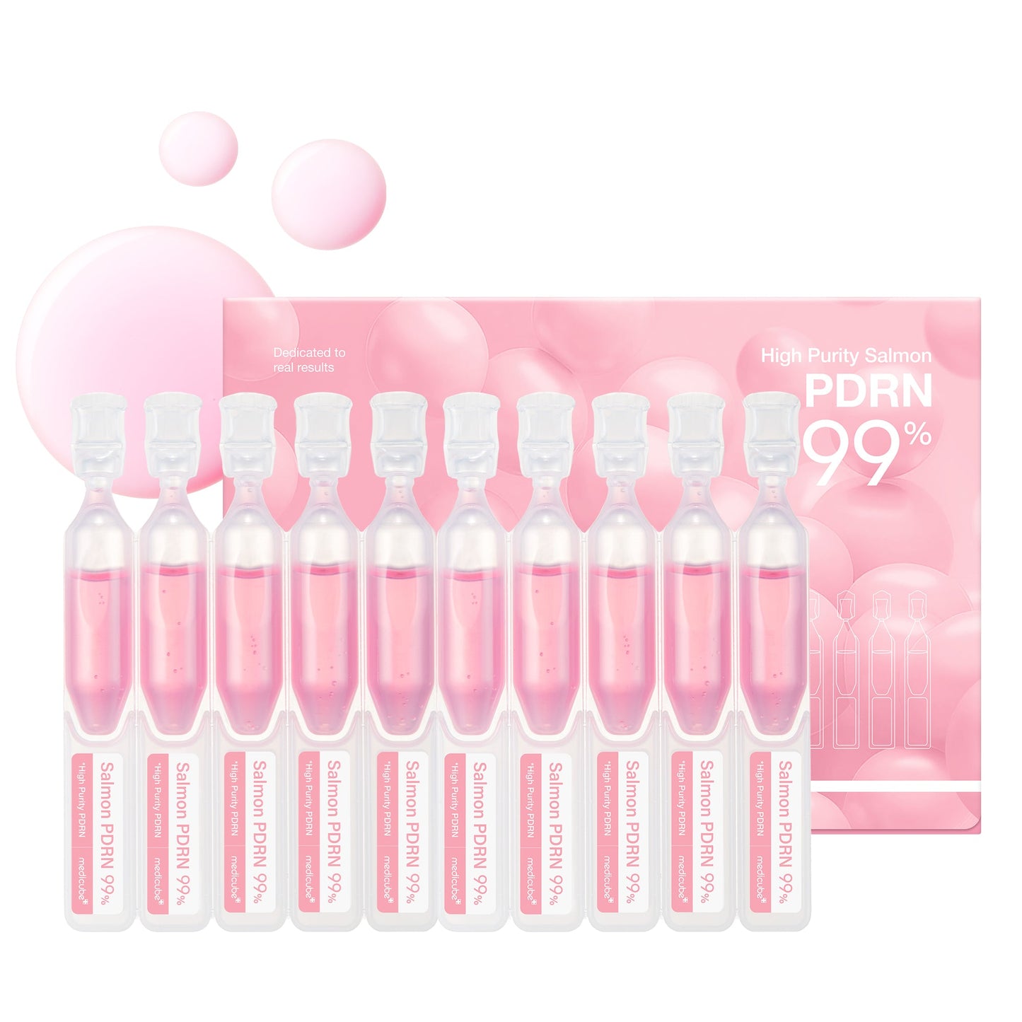 Pink PDRN One Day Serum from the PINK PDRN LINE by SHOPIFY_ME, featuring a sleek pink bottle with a dropper for skincare.