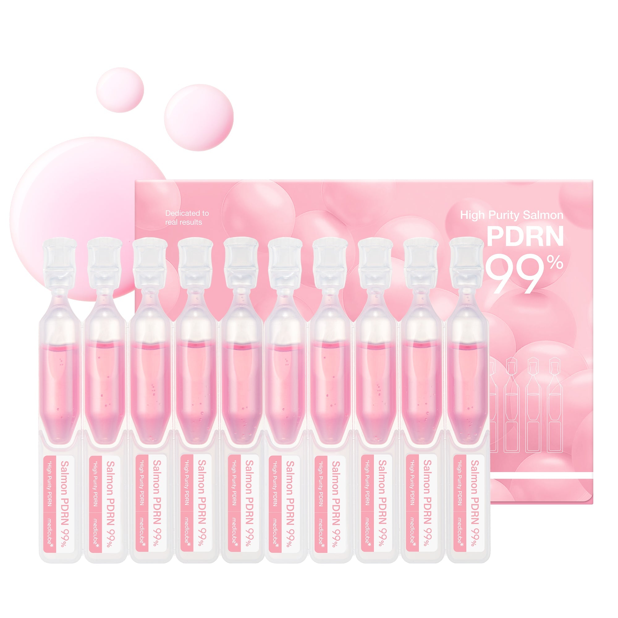 Pink PDRN One Day Serum from the PINK PDRN LINE by SHOPIFY_ME, featuring a sleek pink bottle with a dropper for skincare.