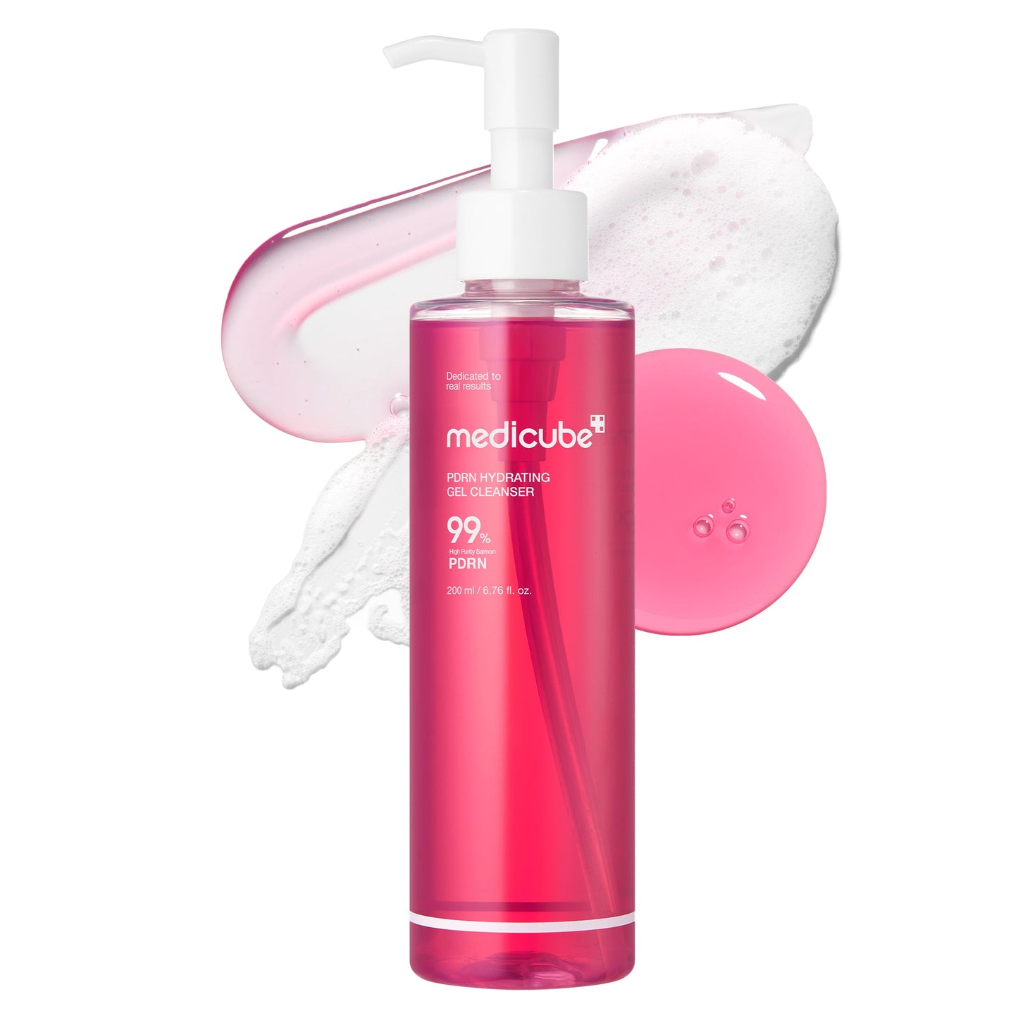 MEDICUBE PDRN Pink Gel Cleanser for face, gentle cleansing gel with PDRN for bright, refreshed skin.