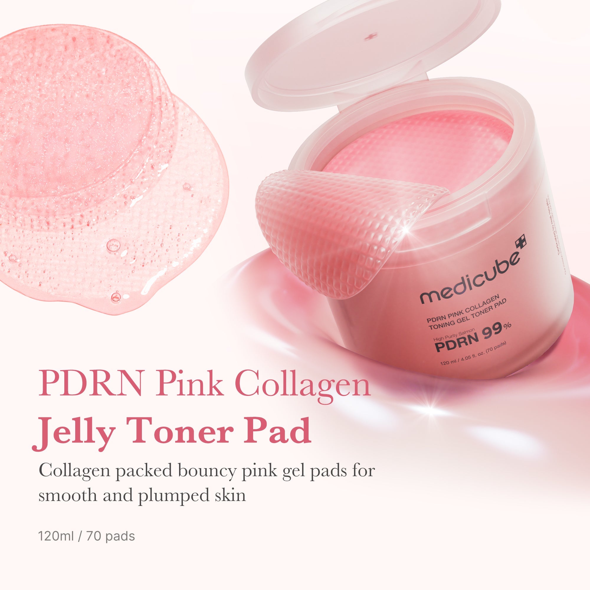 PDRN Pink Collagen Gel Toner Pad - SKINZA