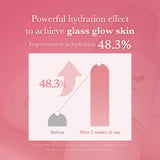 Medicube PDRN Pink Niacinamide Milky Toner in a clear bottle with a white cap, showing the toner's light pink hue.