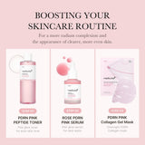Pink PDRN line PDRN Pink Peptide Toner bottle with pink liquid and label, skincare product for hydration and skin renewal.