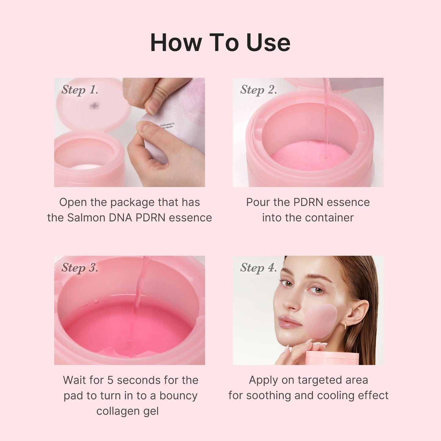 PDRN Pink Collagen Gel Toner Pad - SKINZA