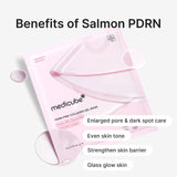 Medicube PDRN Pink Collagen Gel Mask with text on benefits on a white background