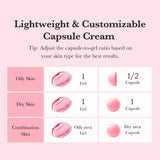 Pink PDRN line TXA Niacinamide Capsule Cream in a jar with a smooth, creamy texture and pink packaging.
