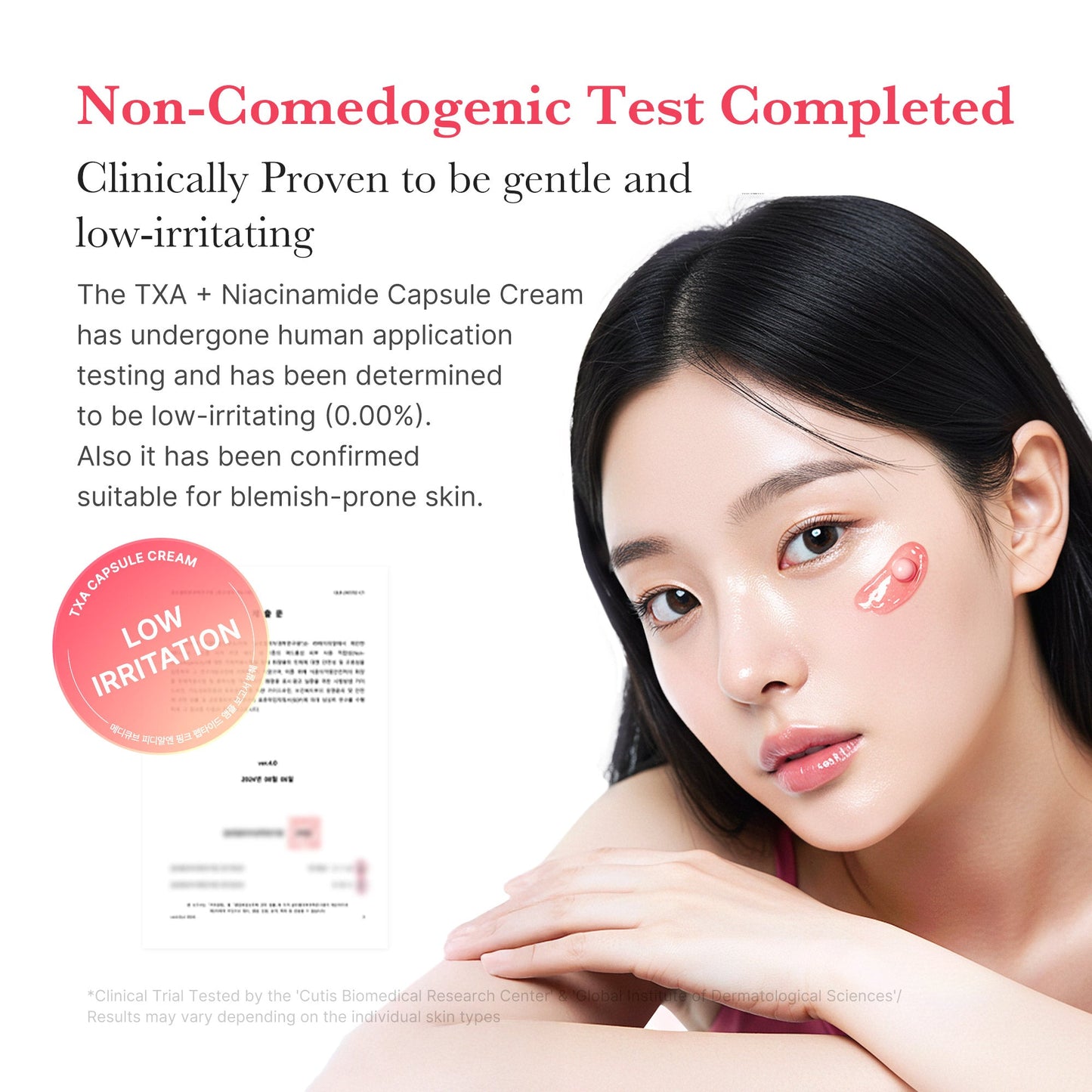 Pink PDRN LINE TXA Niacinamide Capsule Cream in a sleek jar, showing smooth, creamy skincare texture for brightening and revitalizing skin.