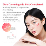Pink PDRN LINE TXA Niacinamide Capsule Cream in a sleek jar, showing smooth, creamy skincare texture for brightening and revitalizing skin.