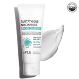 APLB Glutathione Niacinamide Facial Cleanser for deep pore cleansing, showing a clear bottle with a pump dispenser and clean label.