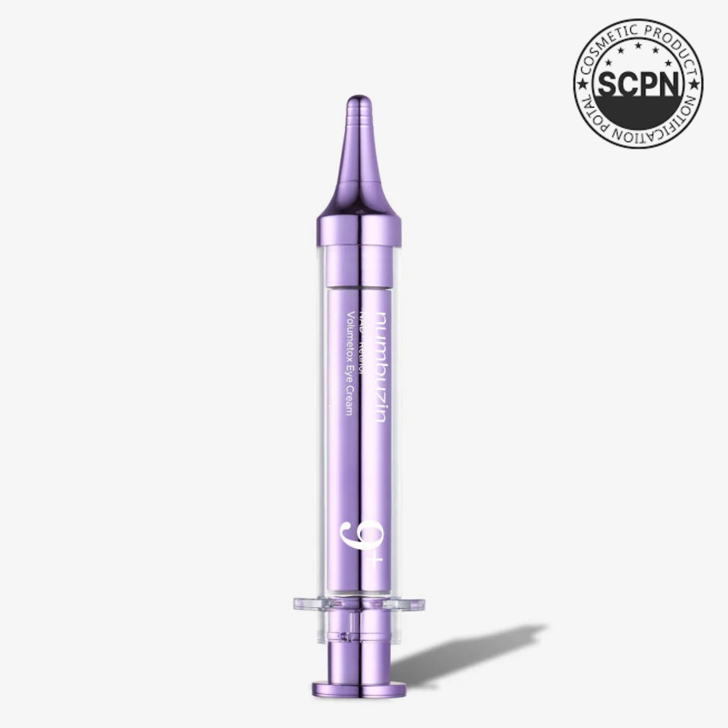 Numbuzin No.9 NAD+ Retinol Volumetox Eye Cream in a sleek tube, designed for targeted eye area treatment and skin rejuvenation.