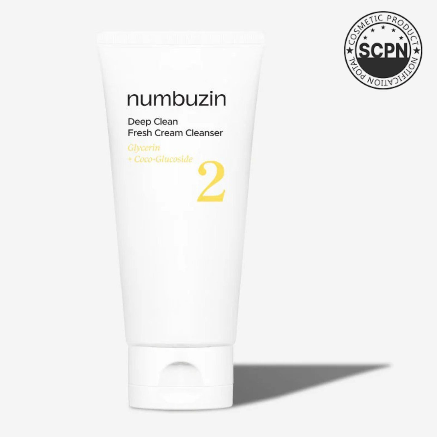Numbuzin No.2 Deep Clean Fresh Cream Cleansing Foam in a pump bottle, showing creamy texture and clean design.