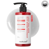 Medicube Body Peel Shot with hypochlorous acids, showing a sleek bottle of body care treatment on a clean background
